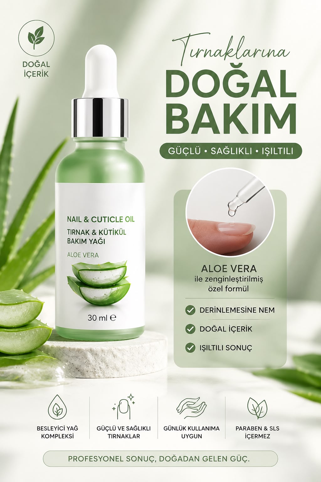Aloe Vera özlü Tırnak Ve Kütikül bakım yağı nemlendirici ve yatıştırıcı etkili